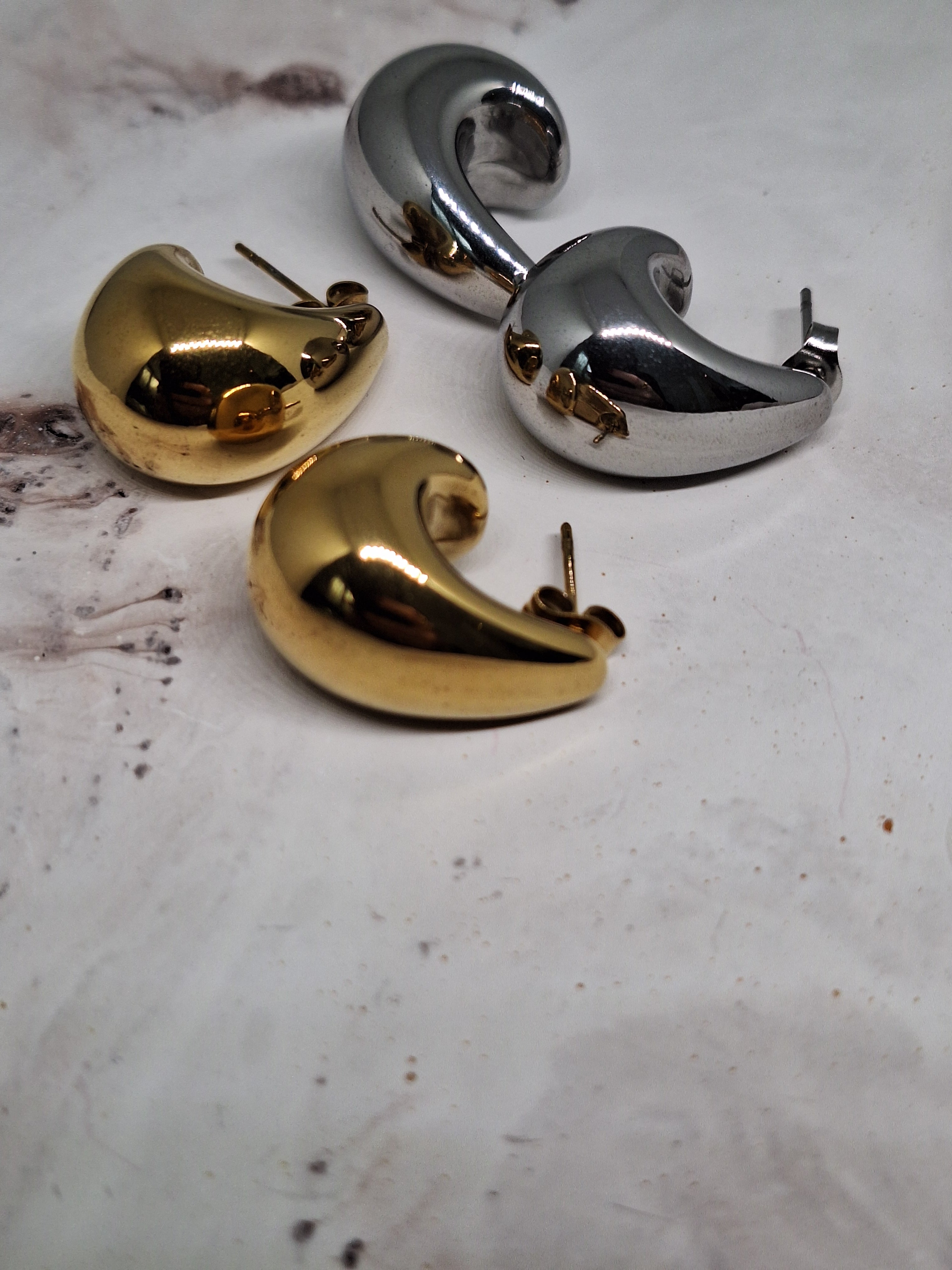 Chunky Drop Stud Earrings