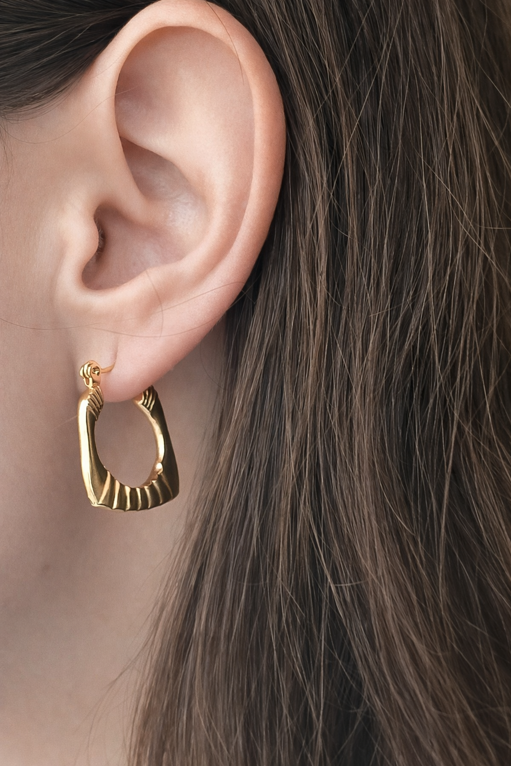 Textured Gold Hoops
