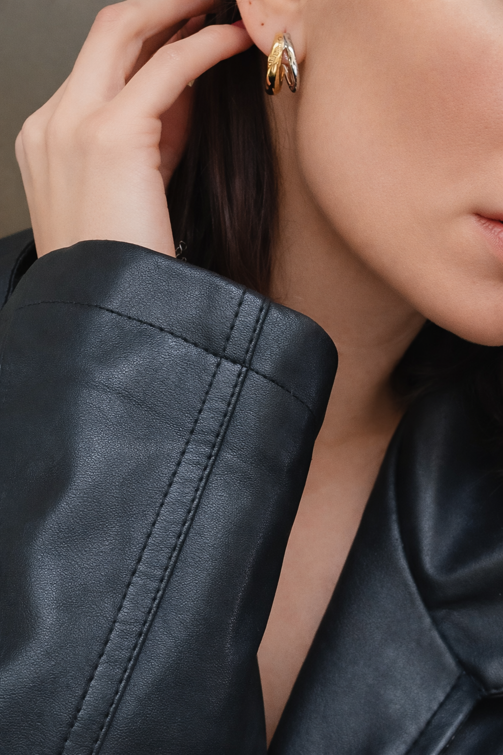 Two-Tone Hoop Earrings