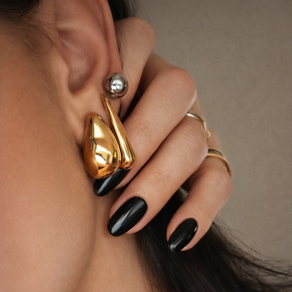 Chunky Drop Stud Earrings