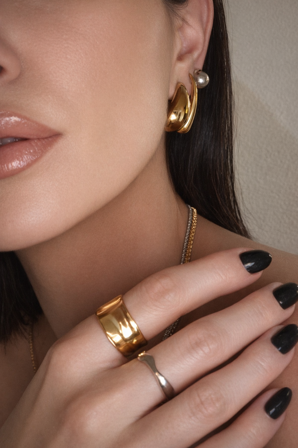 Slim Drop Stud Earrings