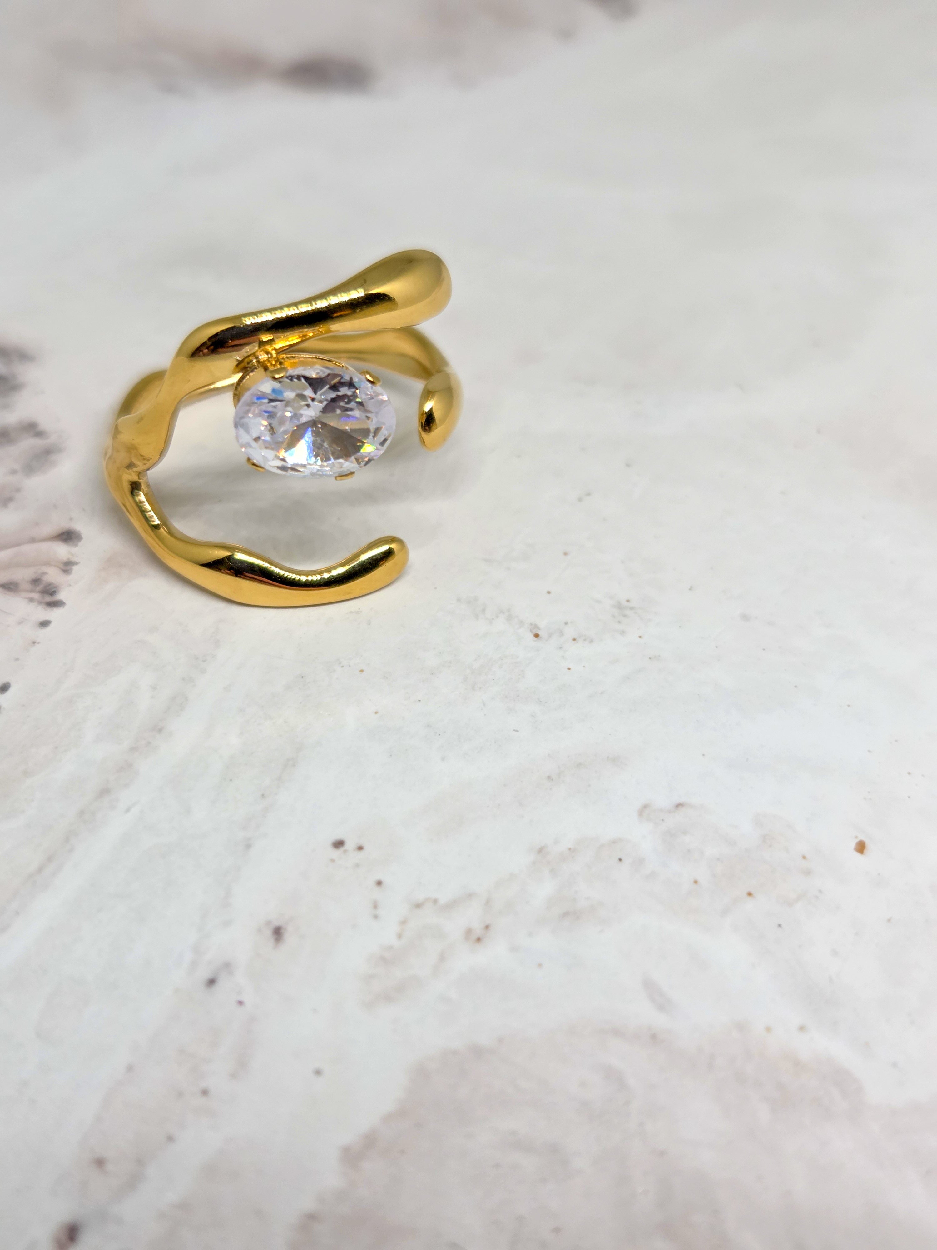 Open Crystal Ring