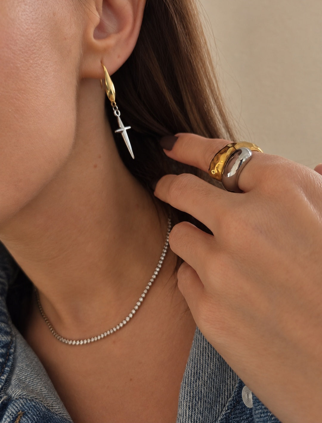 Cross Drop Earrings
