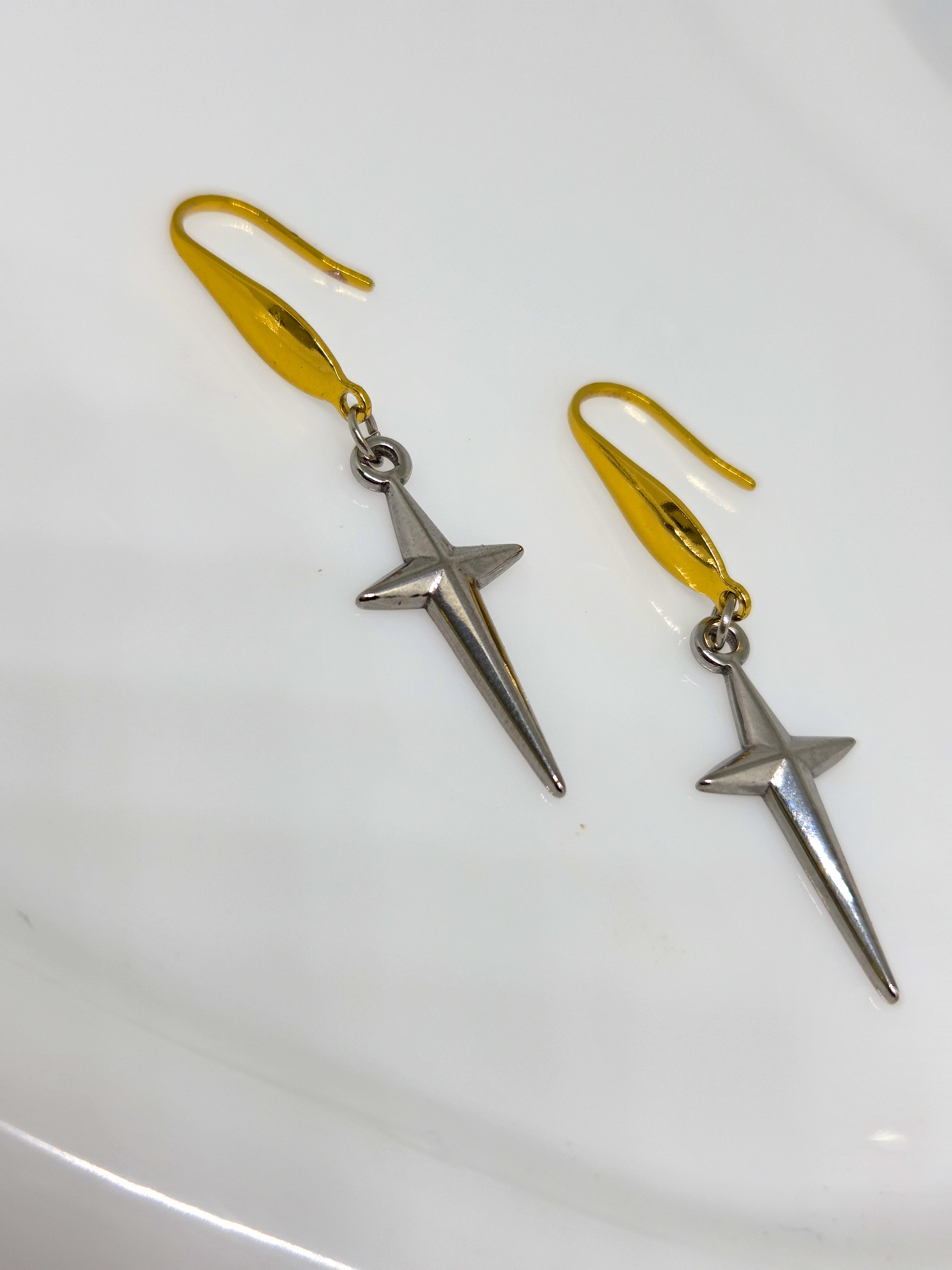 Cross Drop Earrings