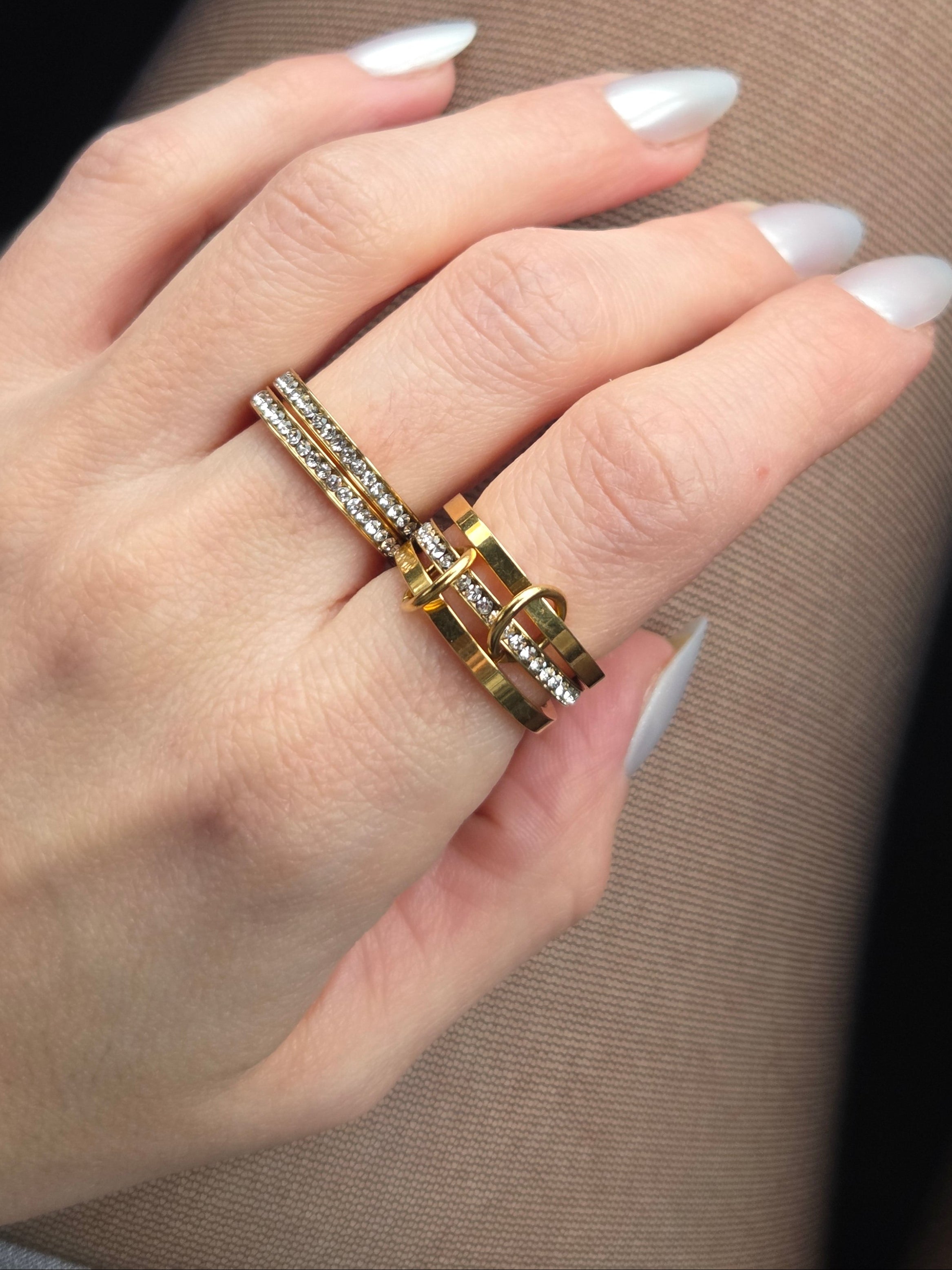 Stacked Crystal Ring