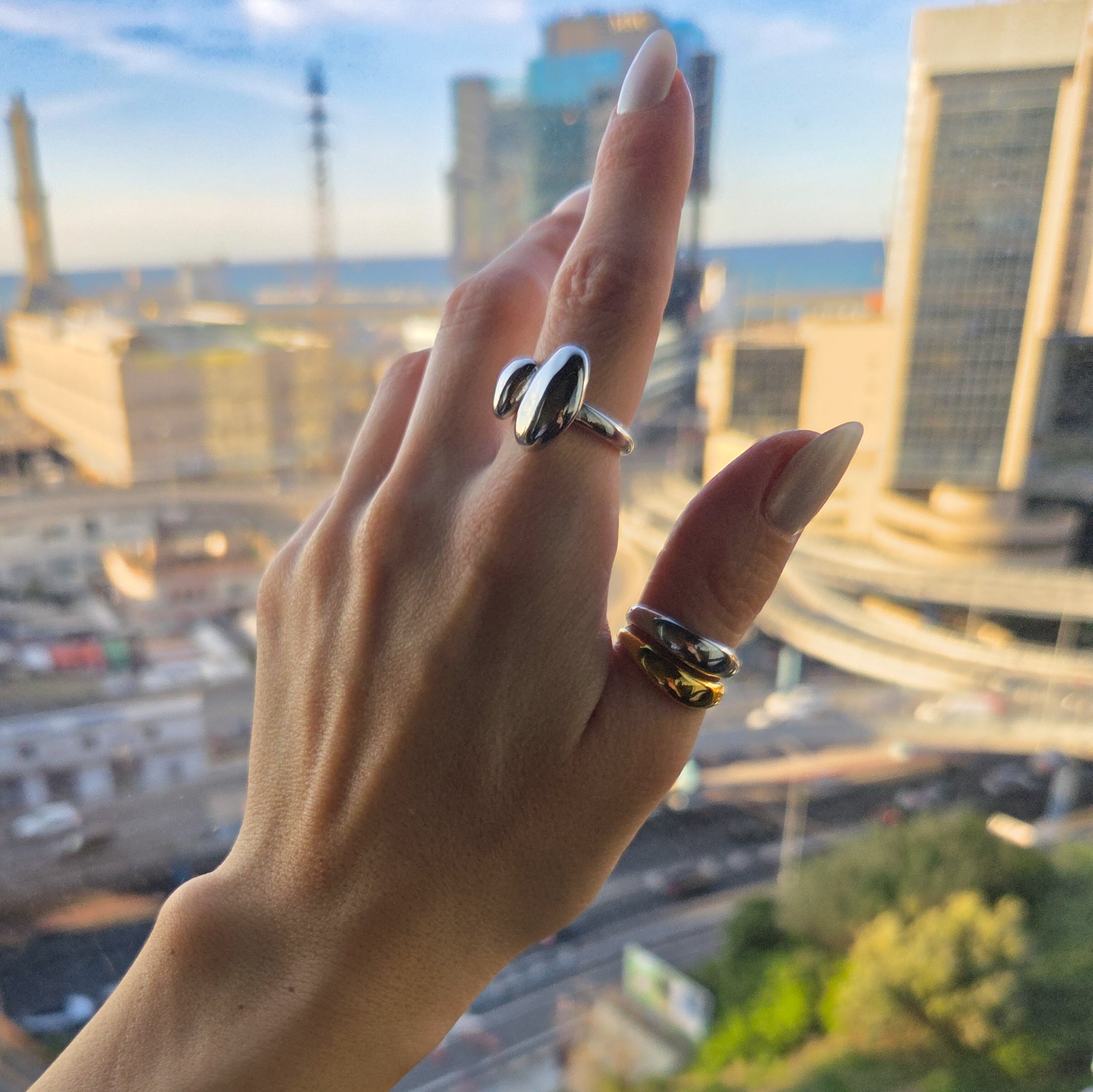 Pebble Open Ring