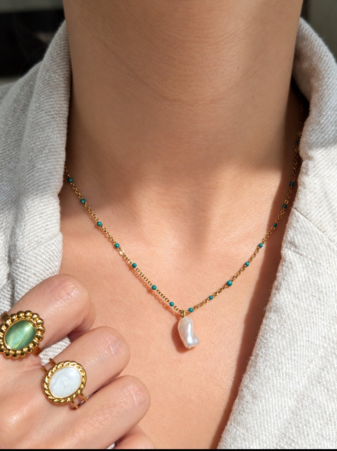 Azure Pearl Necklace