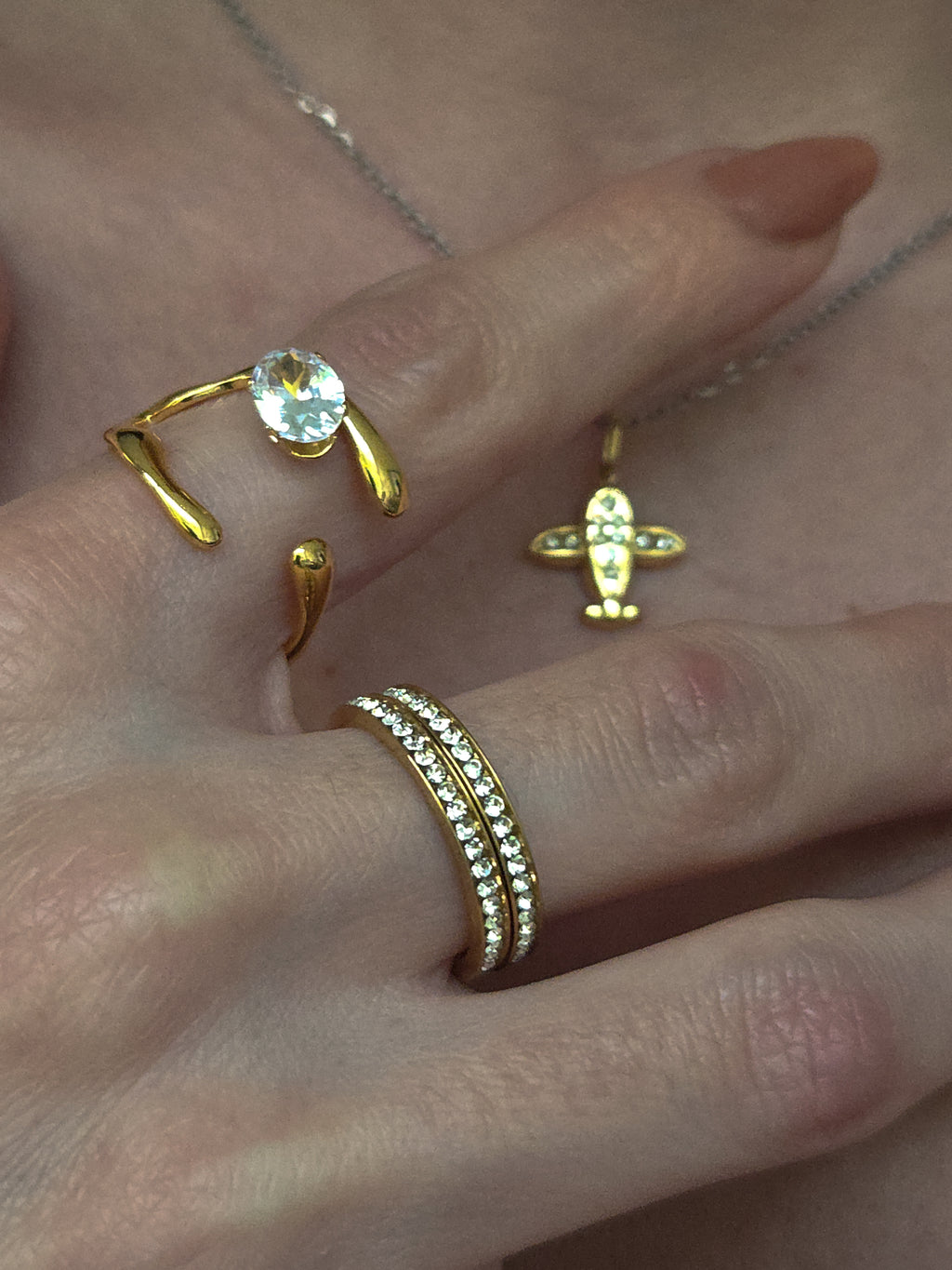 Open Crystal Ring